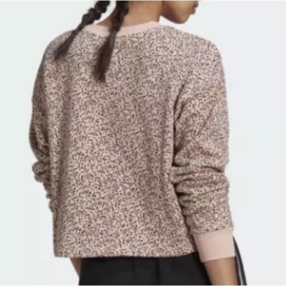 adidas Her Studio London Trefoil French Terry Animal Print Sweatshirt Size M - Picture 3 of 16